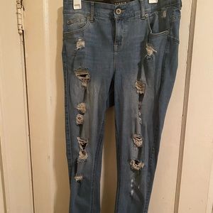 Bombshell skinny torrid distressed jeans